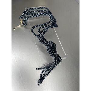 Charter Club BLUE BEAD PEARL IMITATION GOLD-TONE KNOTTED LARIAT Necklace